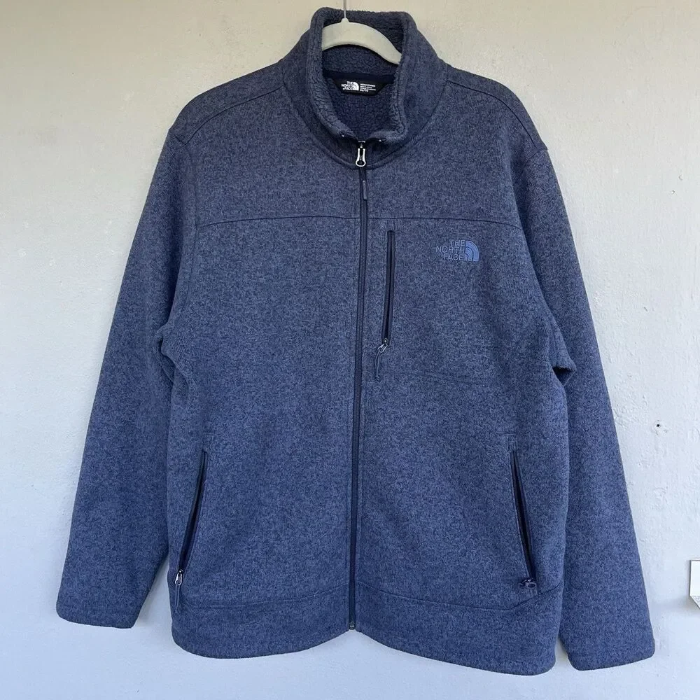 The North Face Fleece Jacket Mens XL Blue Full Zip High Pile Outdoor Hiking Soft